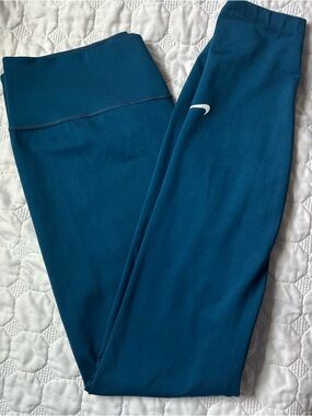 Nike Dri Fit Teal Athletic Leggings Womens Size Large